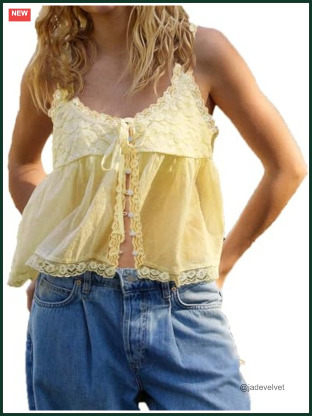 Women's Sleeveless Lace Trim Tank Top with Flowy Peplum